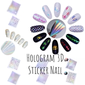 12 Sheets Holographic 3D Nail Sticker